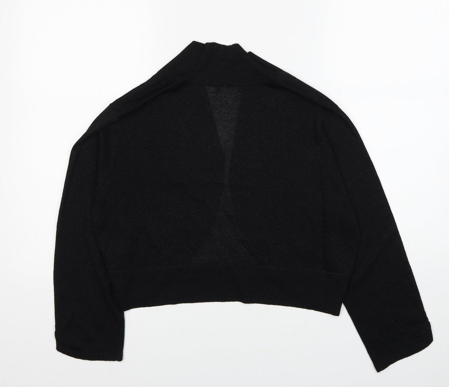 M&Co Womens Black V-Neck Viscose Cardigan Jumper Size 18