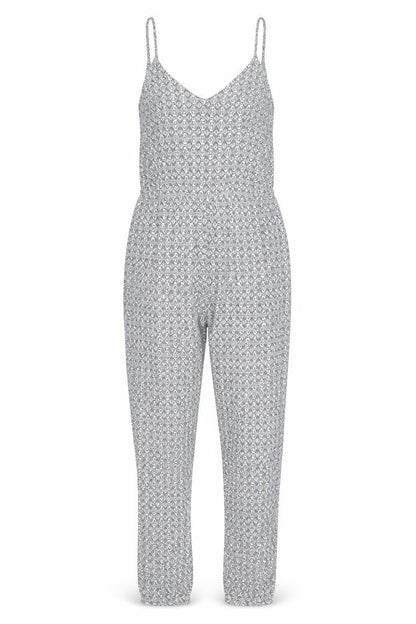 Zara Womens Blue Geometric Viscose Jumpsuit One-Piece Size M Pullover