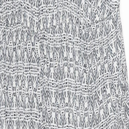 Zara Womens Blue Geometric Viscose Jumpsuit One-Piece Size M Pullover
