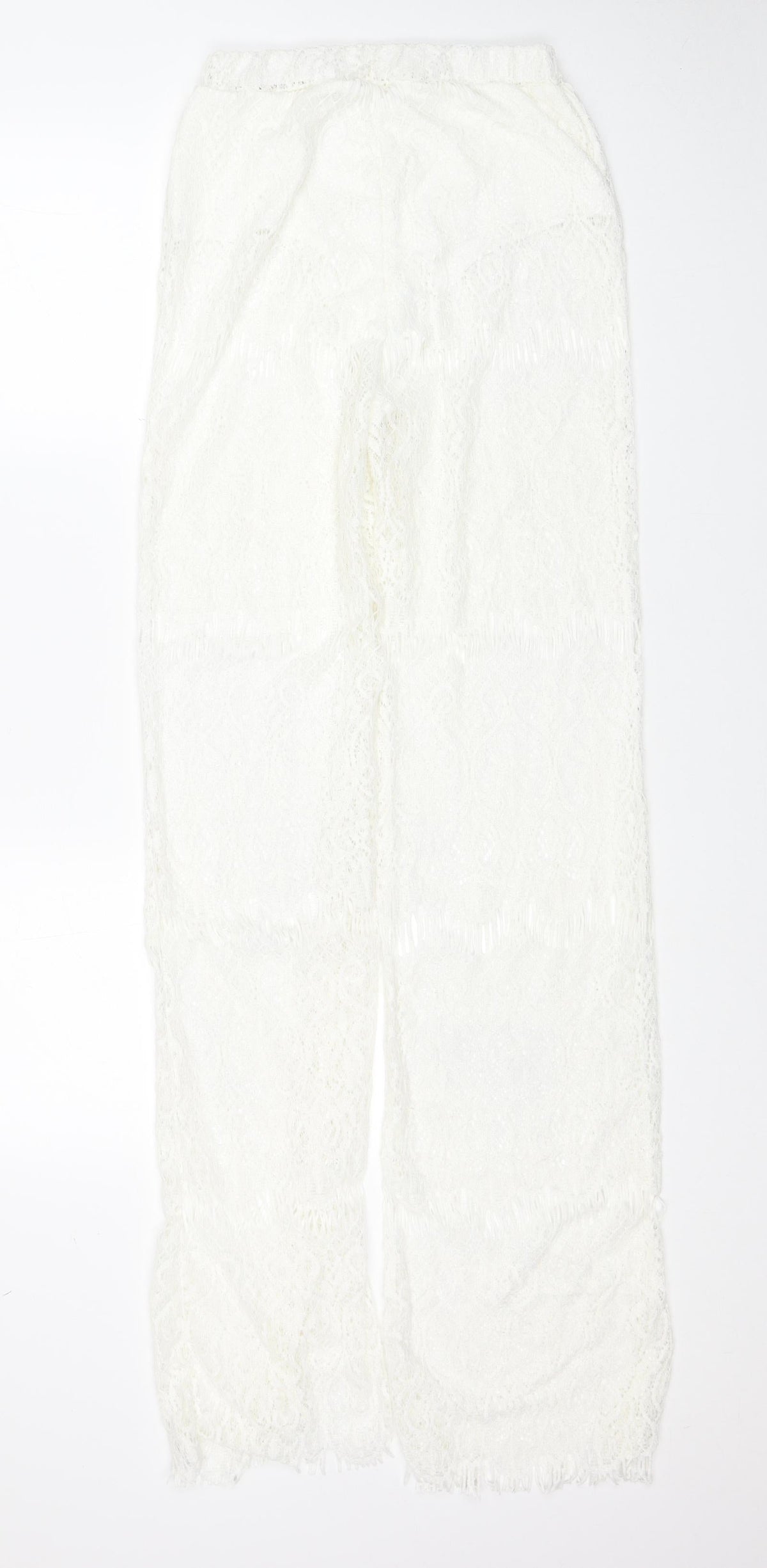 Preworn Womens White Cotton Trousers Size L Regular