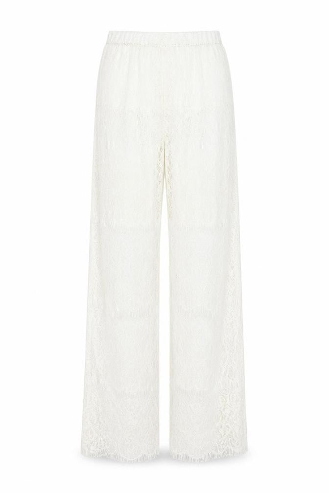Preworn Womens White Cotton Trousers Size L Regular