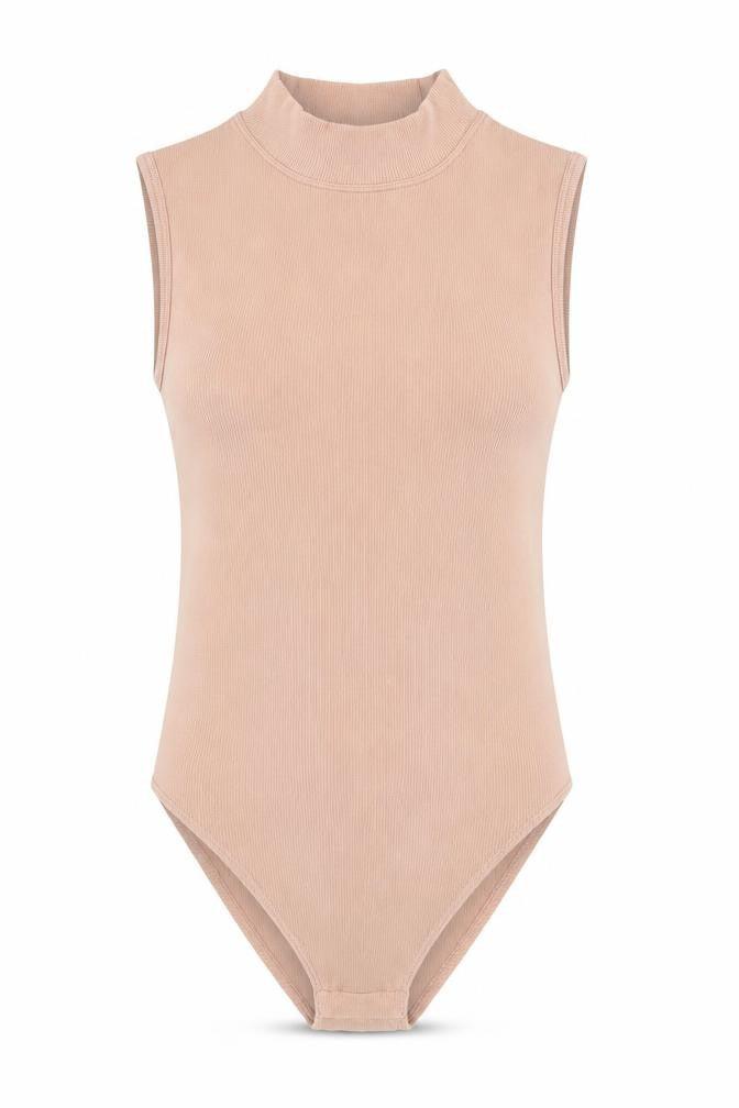 Primark Womens Beige Nylon Bodysuit One-Piece Size 6 Snap