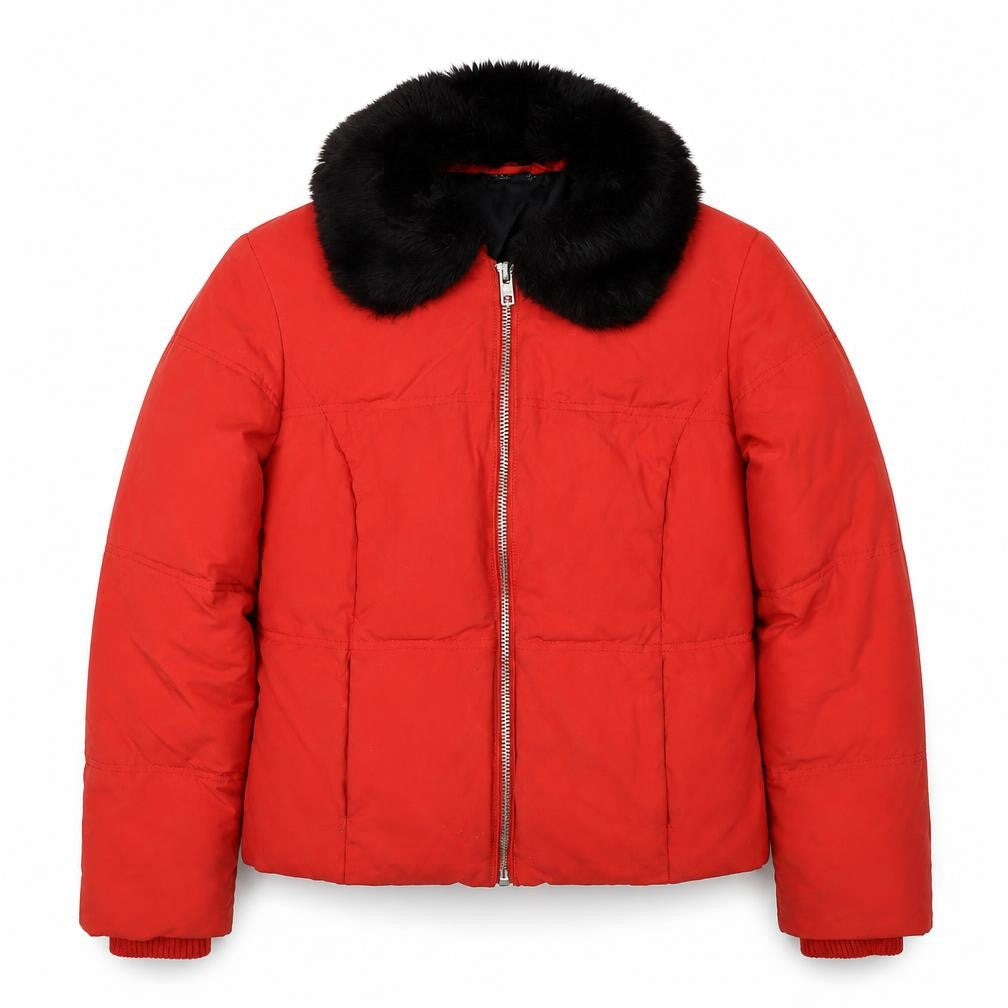 Topshop Womens Red Puffer Jacket Jacket Size 12 Zip