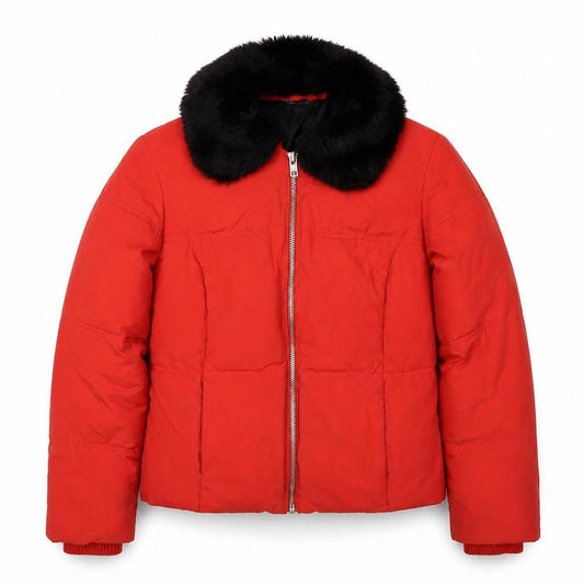 Topshop Womens Red Puffer Jacket Jacket Size 12 Zip