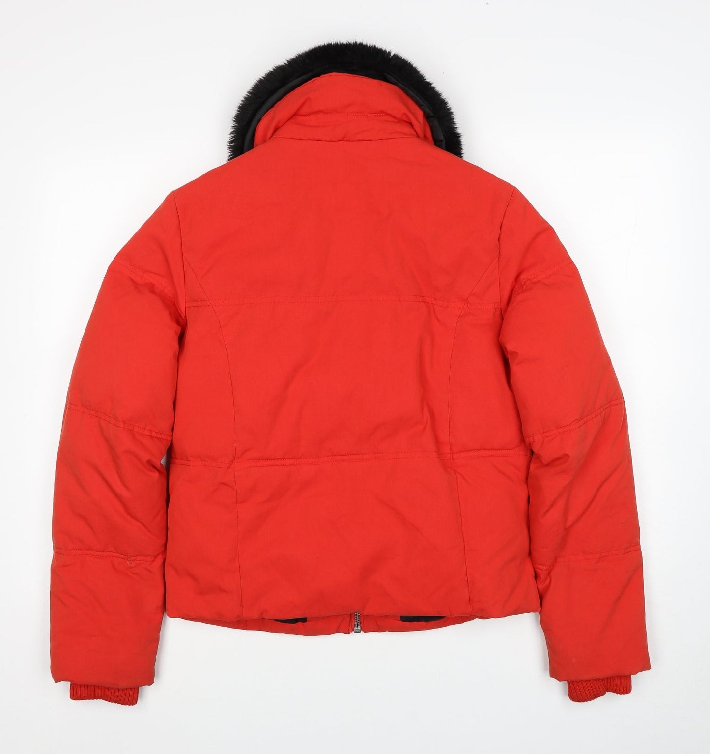 Topshop Womens Red Puffer Jacket Jacket Size 12 Zip