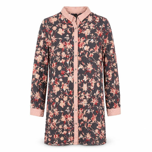 Smash Womens Grey Floral Viscose Shirt Dress Size M Collared Button
