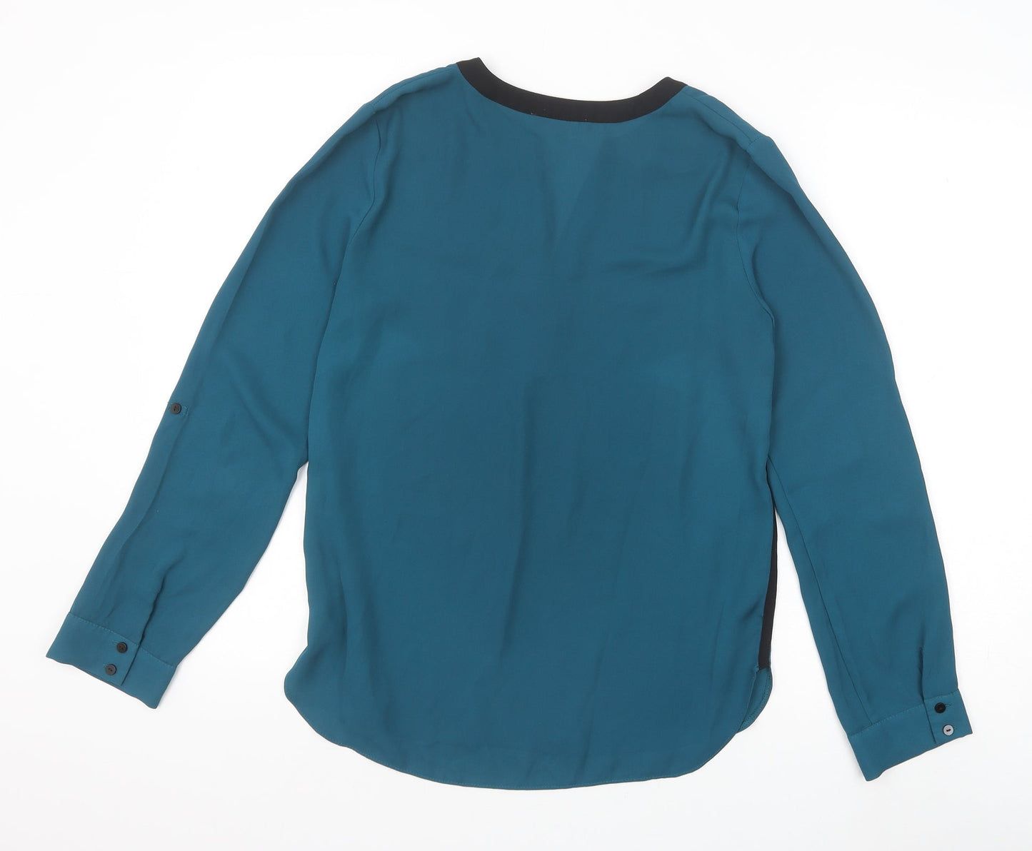 Red Herring Womens Green Polyester Basic Blouse Size 8 V-Neck
