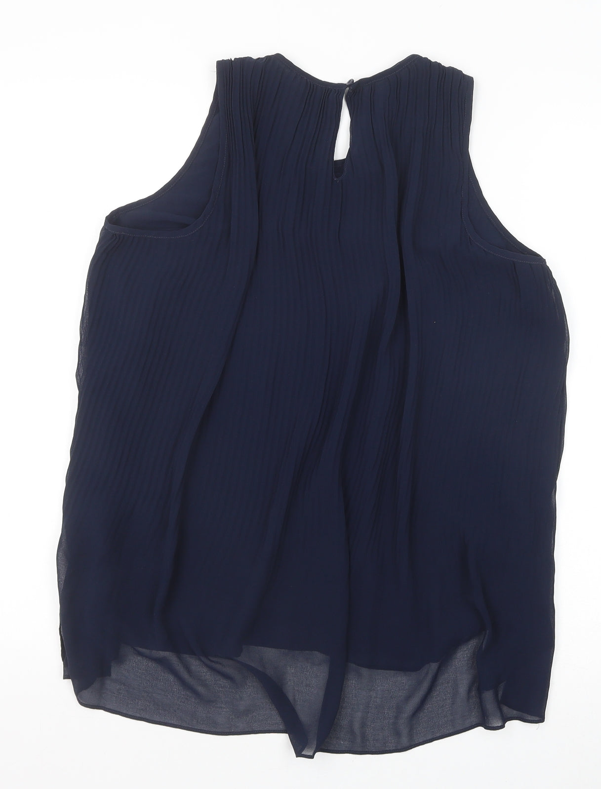 Zara Womens Blue Polyester Basic Blouse Size S Round Neck