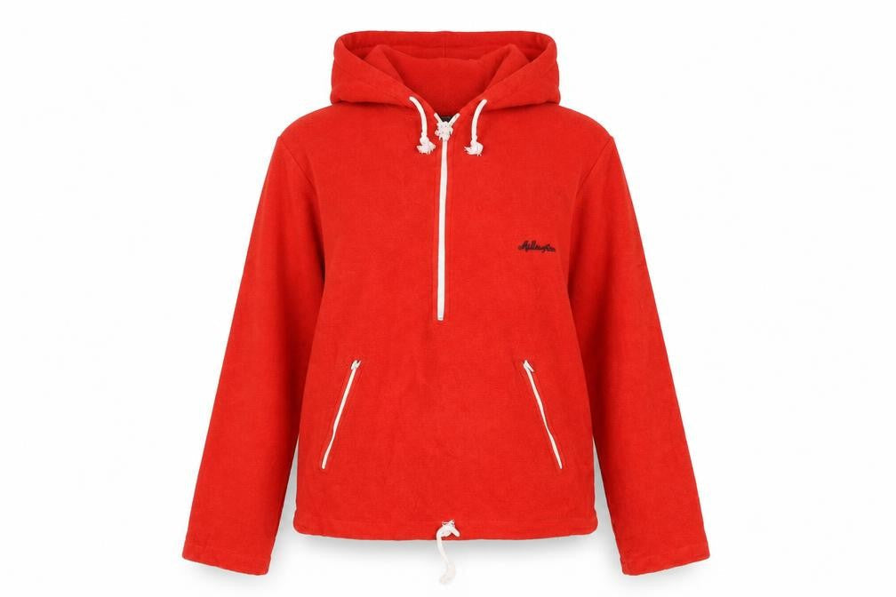 Milton Womens Red Polyamide Pullover Hoodie Size L Zip
