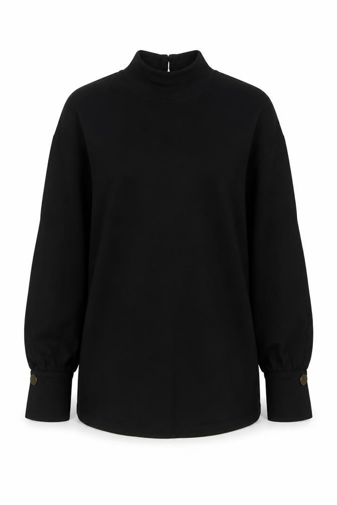 River Island Womens Black Cotton Mini Size M High Neck Button