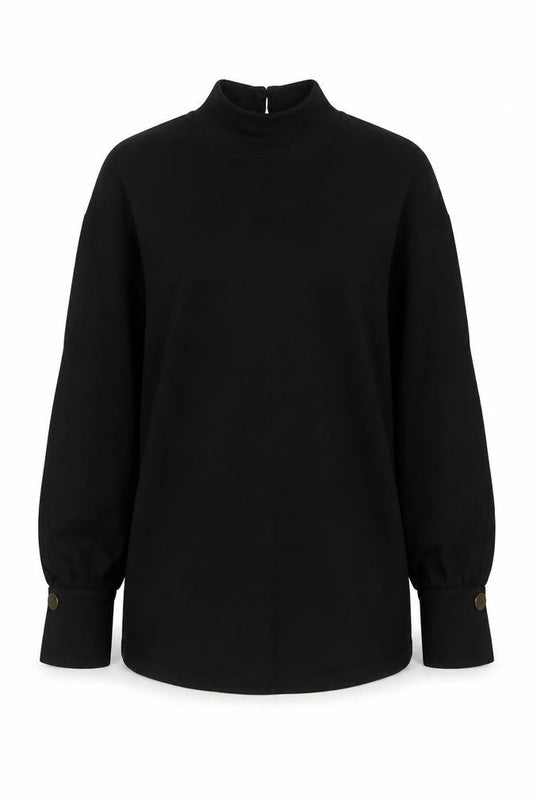 River Island Womens Black Cotton Mini Size M High Neck Button