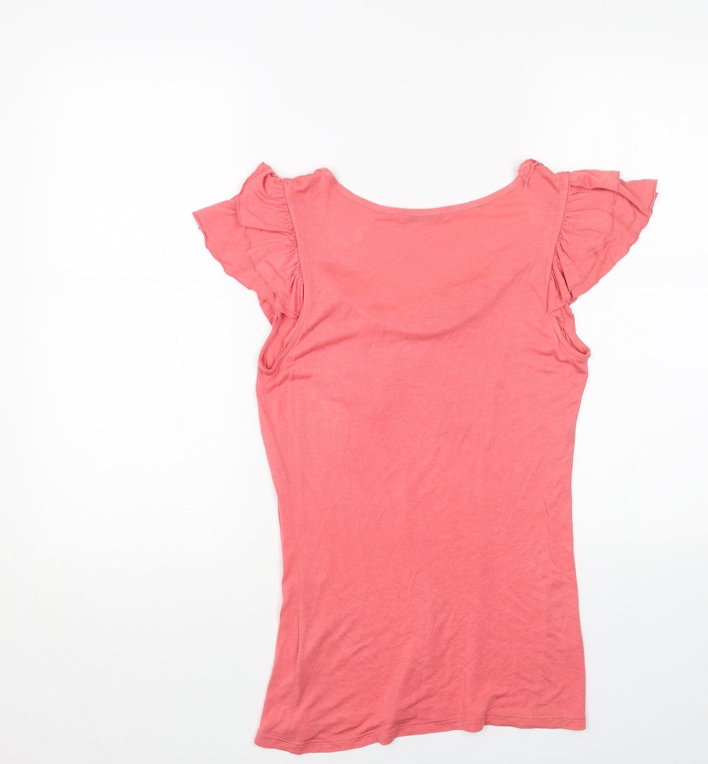 Oasis Womens Pink Cotton Basic T-Shirt Size M Scoop Neck