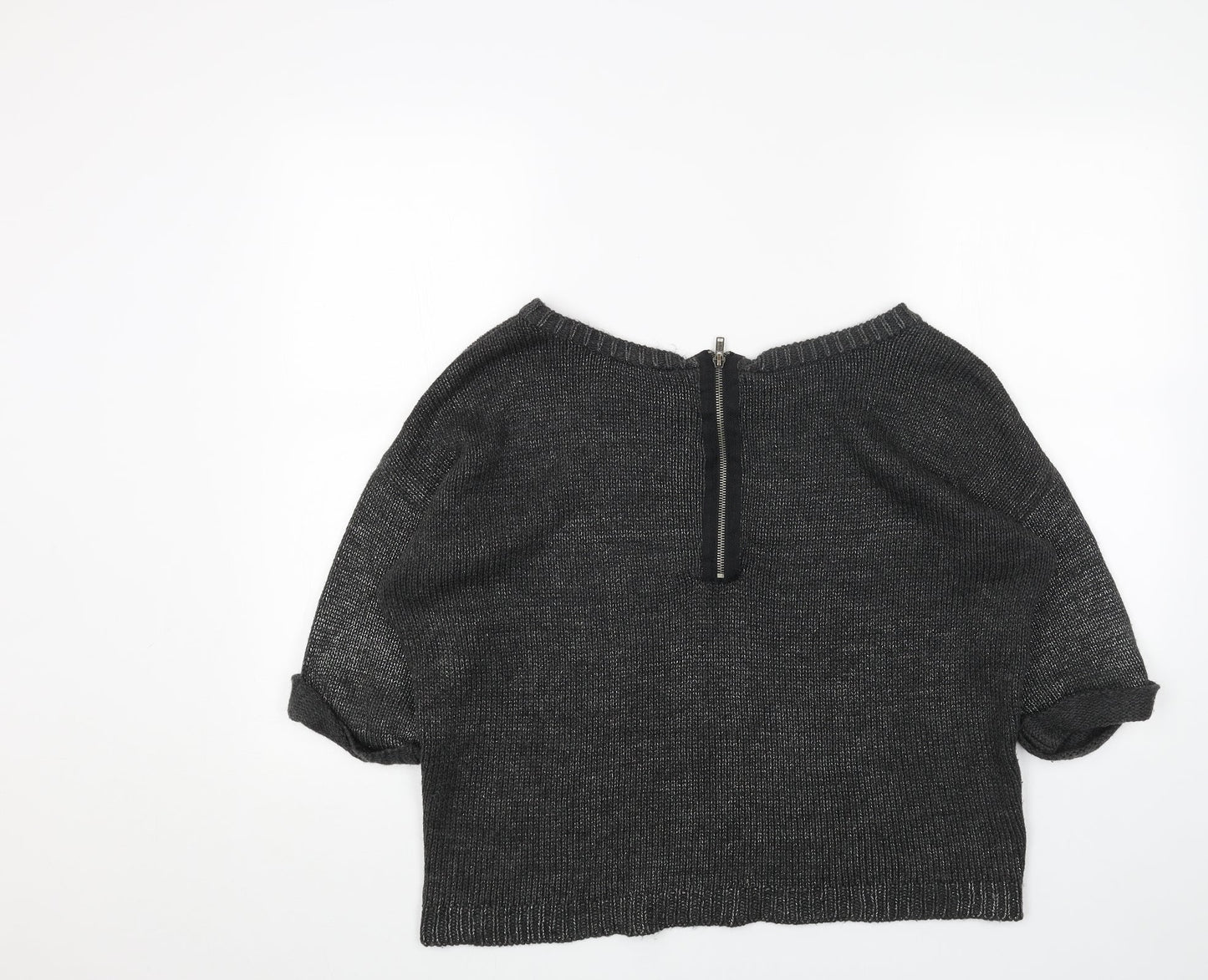 New Look Womens Grey Boat Neck Acrylic Pullover Jumper Size 14