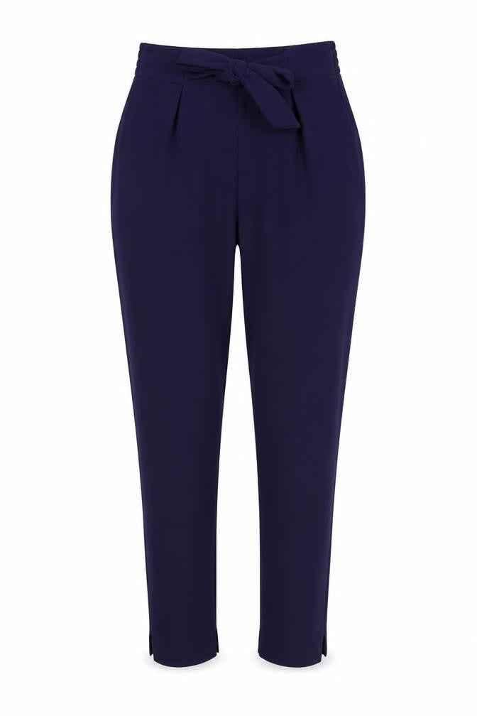 Dorothy Perkins Womens Blue Polyester Trousers Size 10 Regular Tie