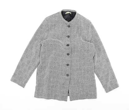 EWM Womens Grey Polyester Jacket Blazer Size 10