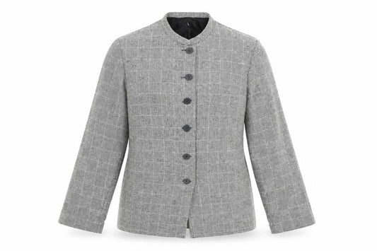 EWM Womens Grey Polyester Jacket Blazer Size 10