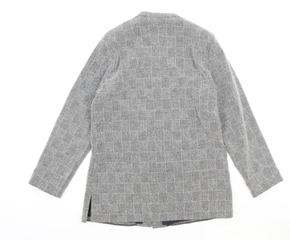 EWM Womens Grey Polyester Jacket Blazer Size 10