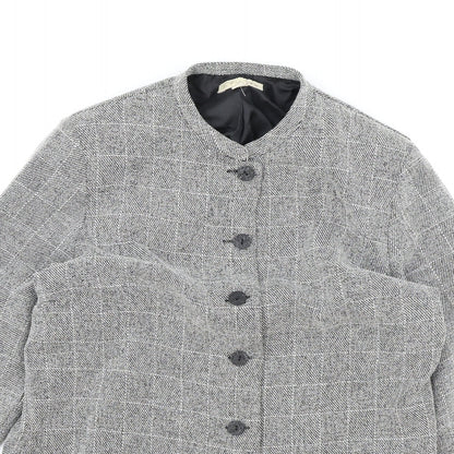 EWM Womens Grey Polyester Jacket Blazer Size 10