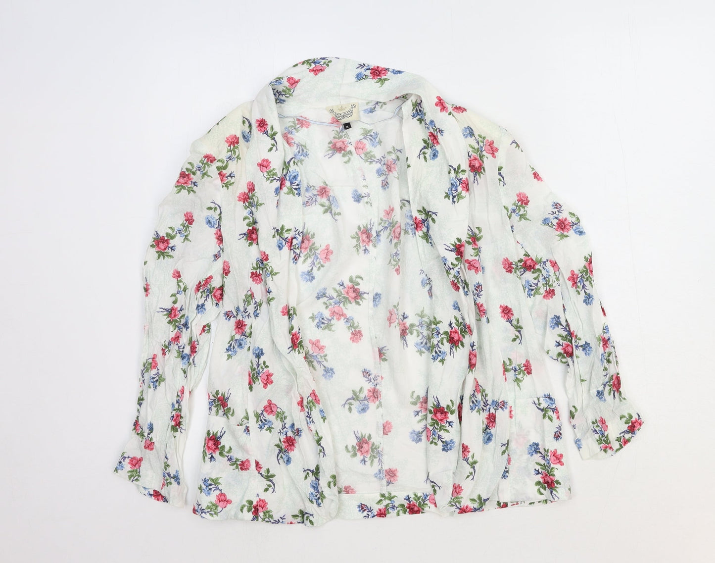 River Island Womens Multicoloured V-Neck Floral Viscose Cardigan Jumper Size 8