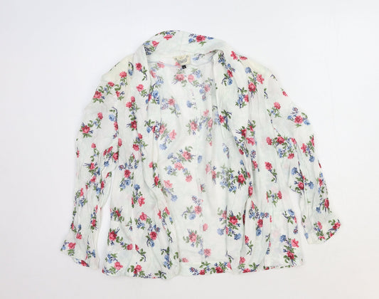 River Island Womens Multicoloured V-Neck Floral Viscose Cardigan Jumper Size 8