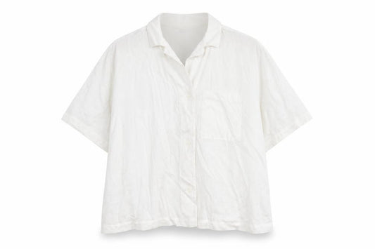 H&M Womens White Viscose Basic Button-Up Size L Collared
