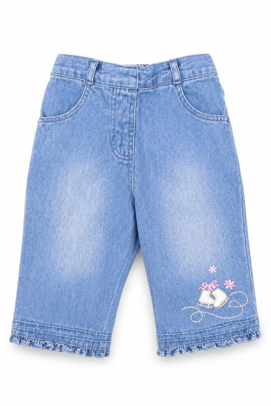 George Girls Blue Cotton Capri Jeans Size 6-9 Months L50 cm Pullover