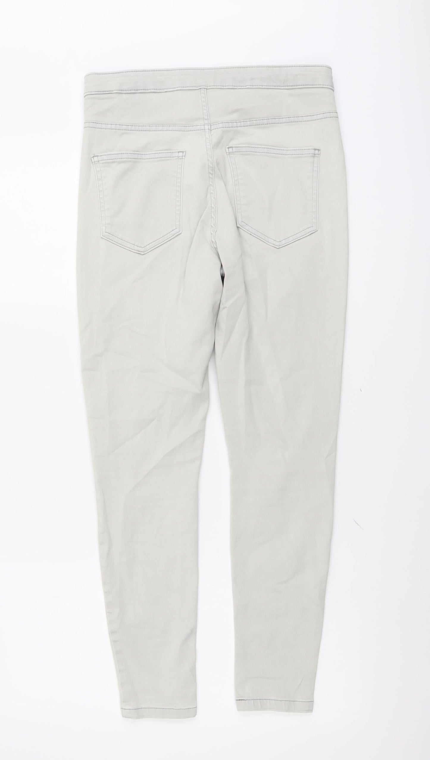 Marks and Spencer Womens Beige Cotton Skinny Jeans Size 12 L26 in Regular Button