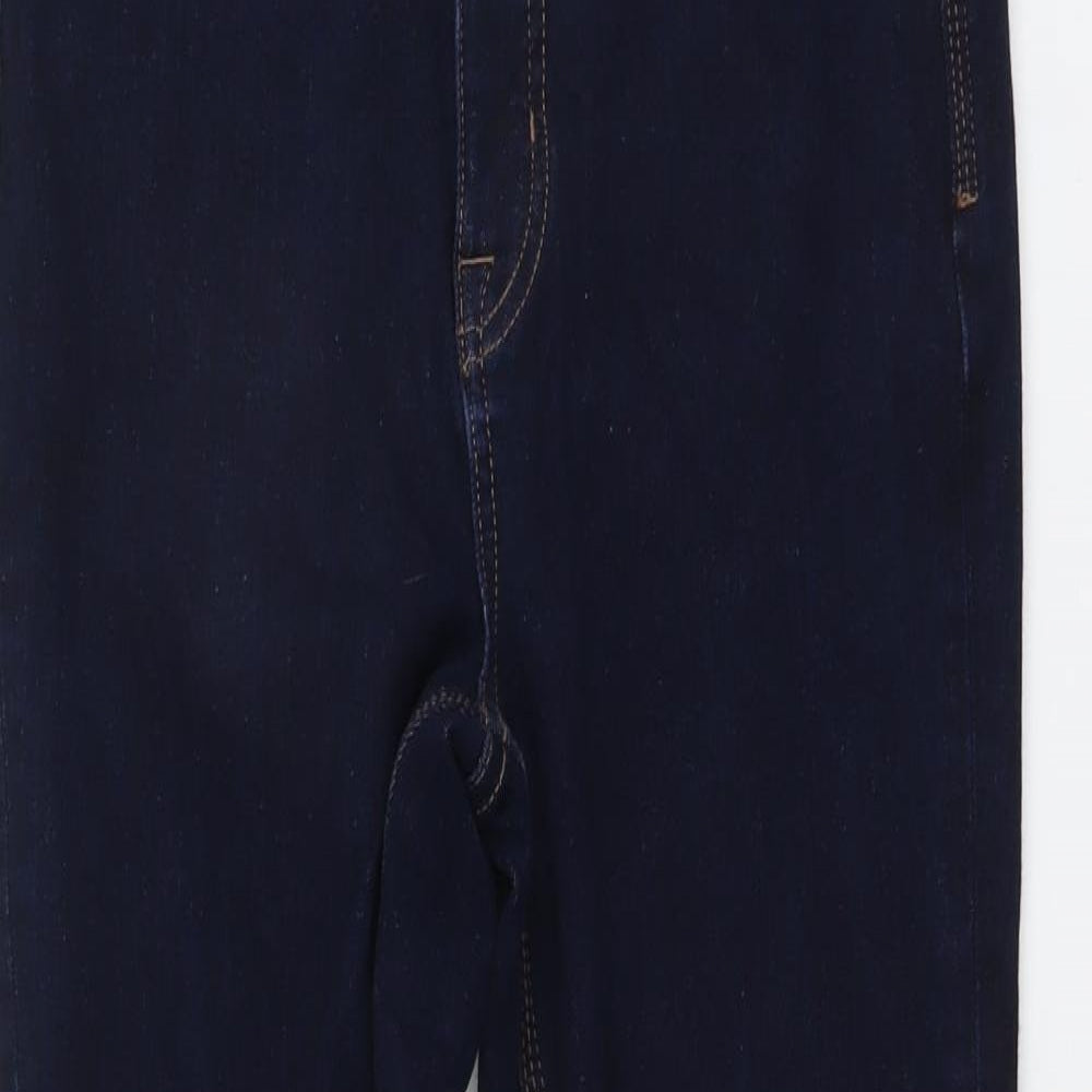 Marks and Spencer Womens Blue Cotton Skinny Jeans Size 26 in L28 in Regular Button