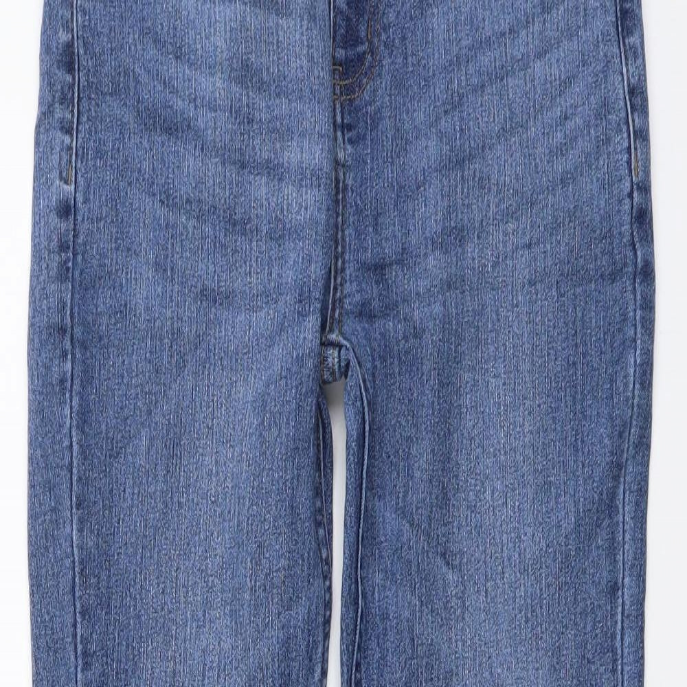 Marks and Spencer Womens Blue Cotton Skinny Jeans Size 26 in L30 in Regular Button