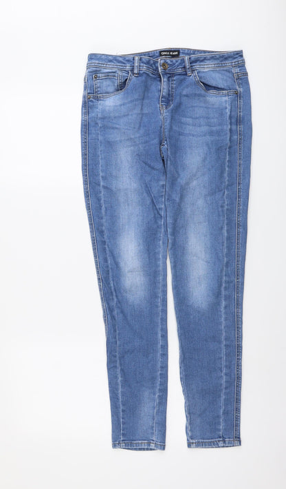 Only Womens Blue Cotton Tapered Jeans Size M L29 in Regular Button
