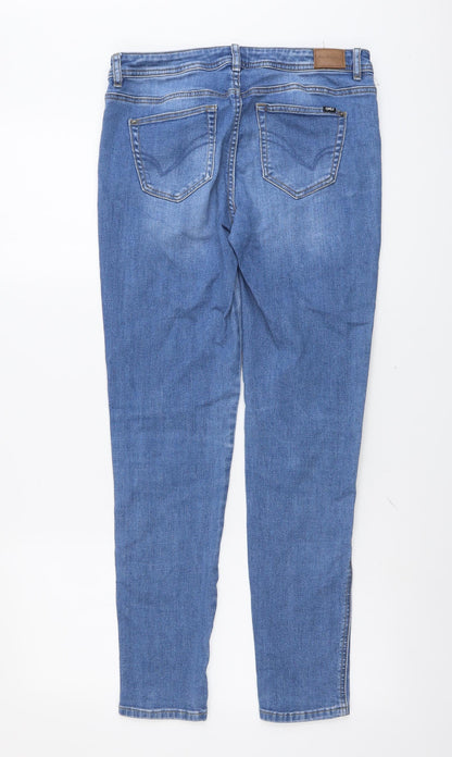 Only Womens Blue Cotton Tapered Jeans Size M L29 in Regular Button
