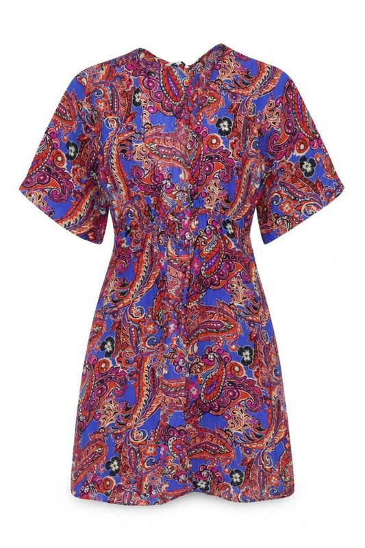 NEXT Womens Multicoloured Paisley Viscose Kimono Blouse Size 8 V-Neck - Angel Sleeve