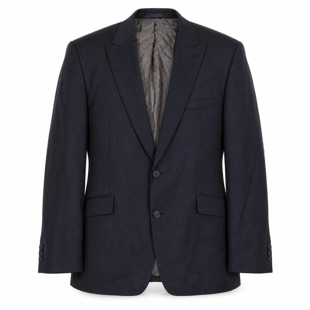 Marks & Spencer Mens Blue Striped Wool Jacket Suit Jacket Size 44 Regular
