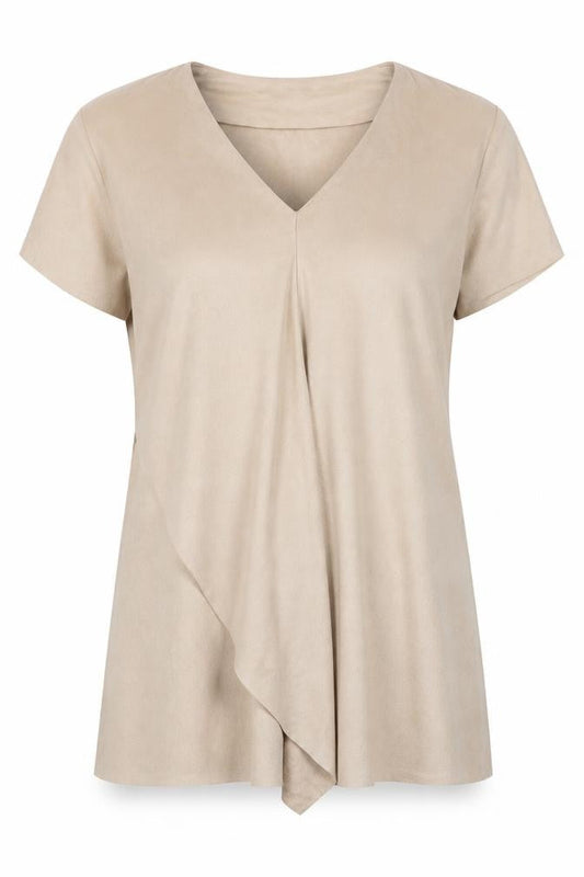Zara Womens Beige Polyester Shift Size M V-Neck Zip