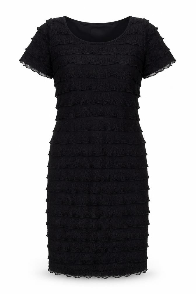 Glitz Womens Black Polyester Sheath Size 12 Round Neck Pullover