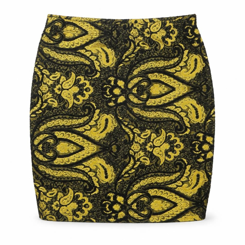 Topshop Womens Yellow Paisley Polyester Mini Skirt Size 8