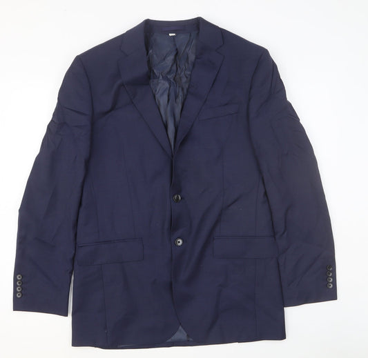 Autograph Mens Blue Wool Jacket Blazer Size 40 Regular