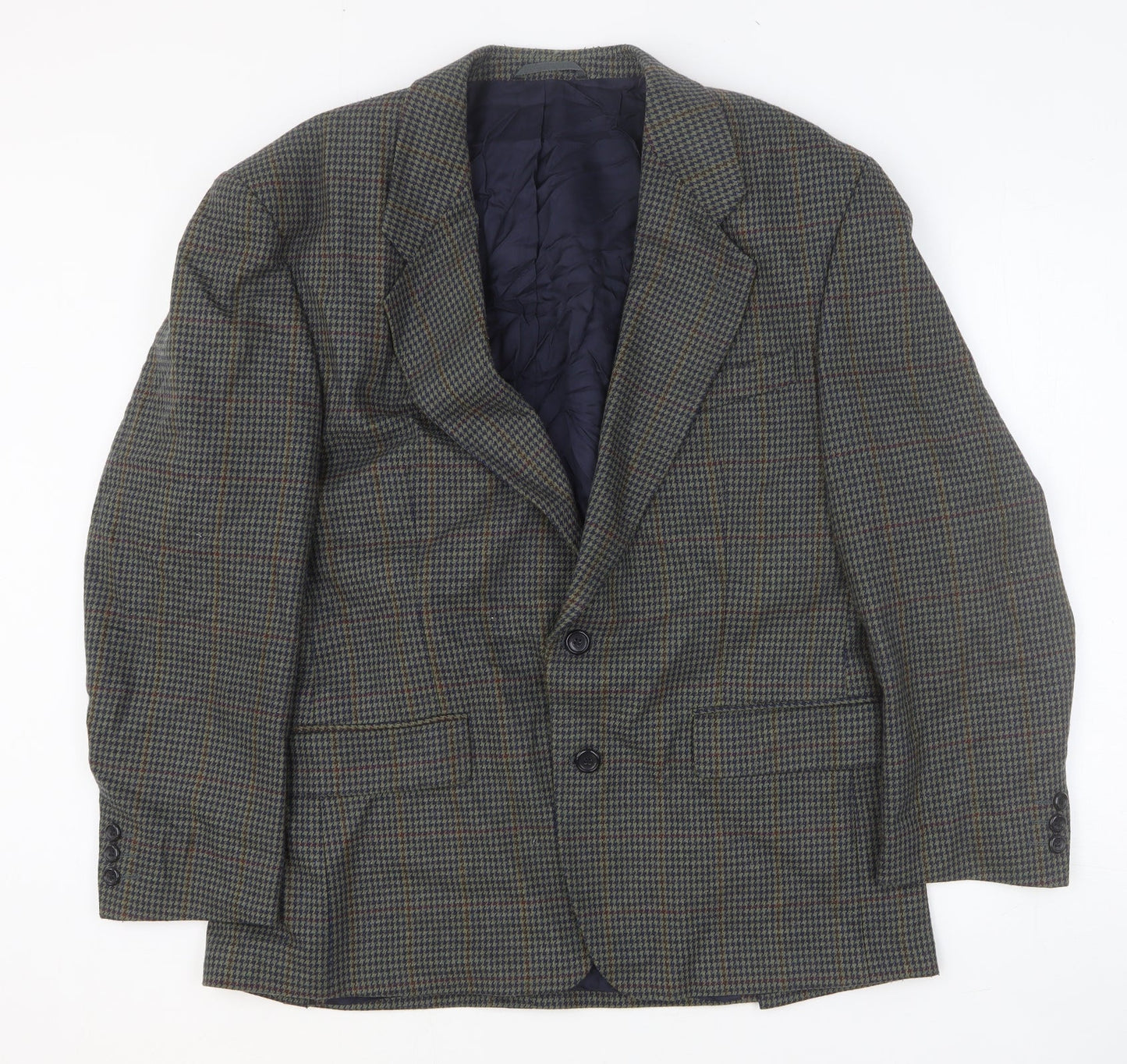 Preworn Mens Multicoloured Geometric Polyester Jacket Blazer Size 42 Regular