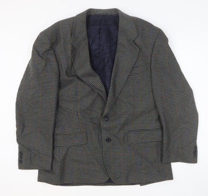Preworn Mens Multicoloured Geometric Polyester Jacket Blazer Size 42 Regular