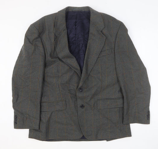Preworn Mens Multicoloured Geometric Polyester Jacket Blazer Size 42 Regular