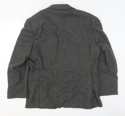 Preworn Mens Multicoloured Geometric Polyester Jacket Blazer Size 42 Regular