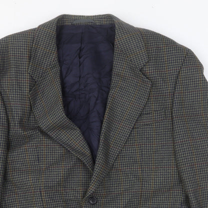 Preworn Mens Multicoloured Geometric Polyester Jacket Blazer Size 42 Regular