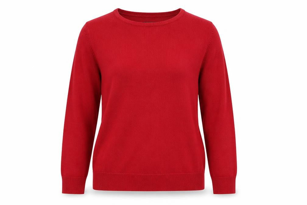 Marks & Spencer Womens Red Boat Neck Acrylic Pullover Jumper Size 8