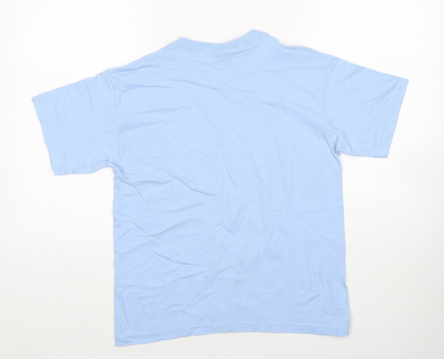 Gildan Boys Blue Cotton Basic T-Shirt Size M Round Neck Pullover - The Getaway Plan