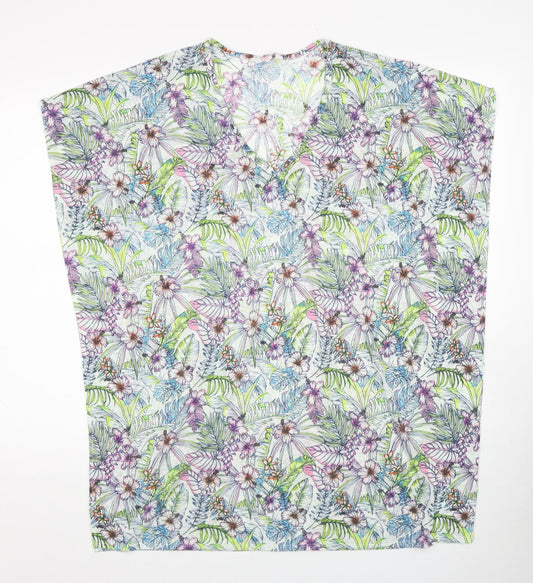 Papaya Womens Multicoloured Geometric Polyester Basic Blouse Size S V-Neck