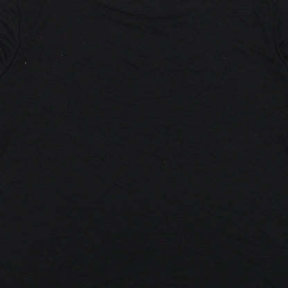 Nutmeg Womens Black Polyester Basic T-Shirt Size 10 Round Neck