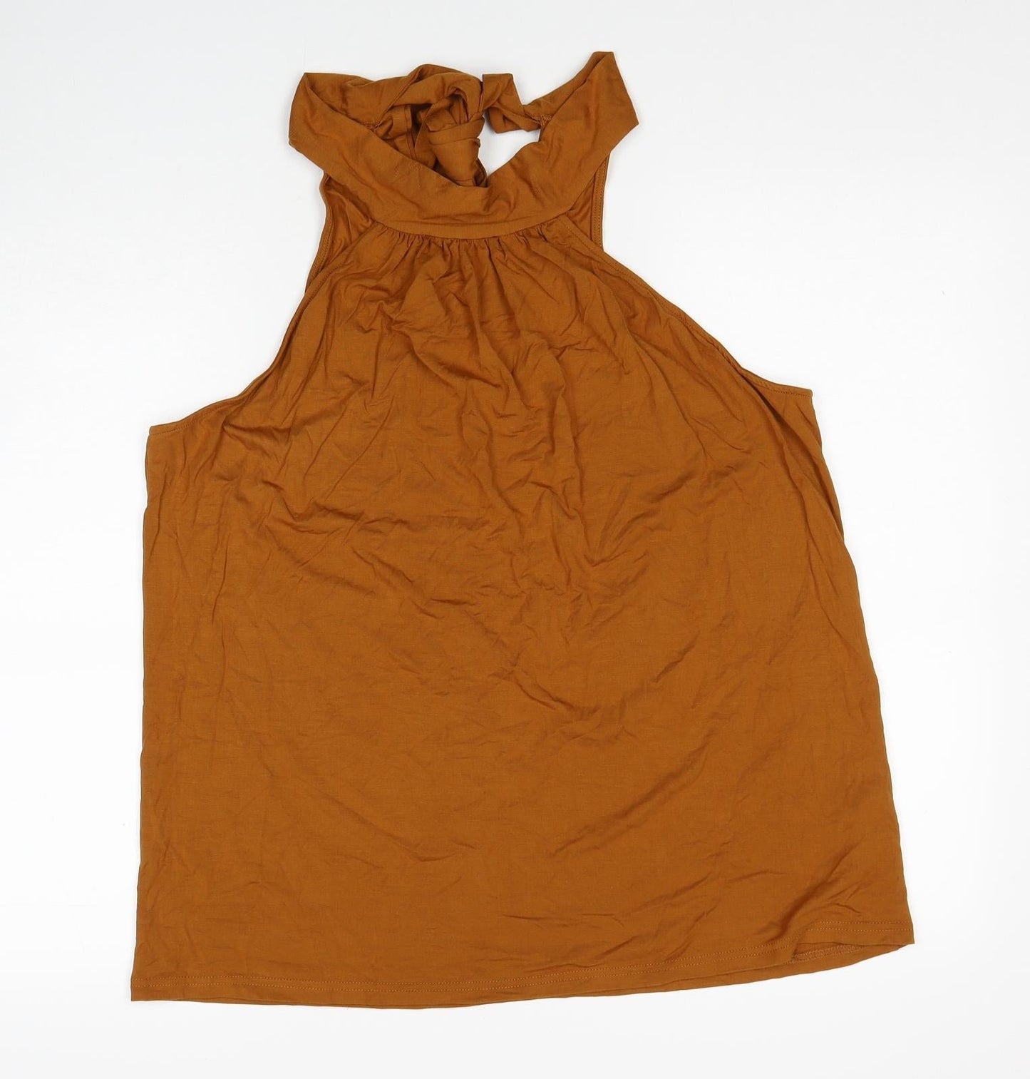Preworn Womens Brown Polyester Basic Tank Size XL Halter
