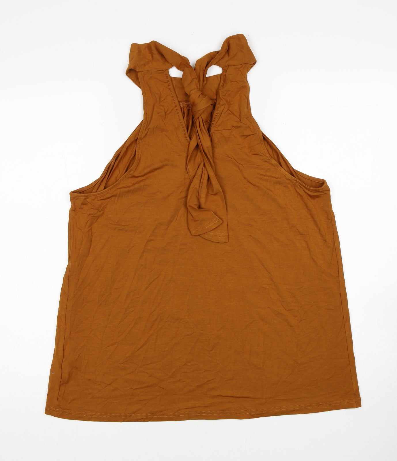 Preworn Womens Brown Polyester Basic Tank Size XL Halter