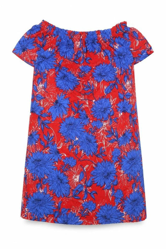 George Womens Red Floral Viscose Shift Size S Off the Shoulder Pullover
