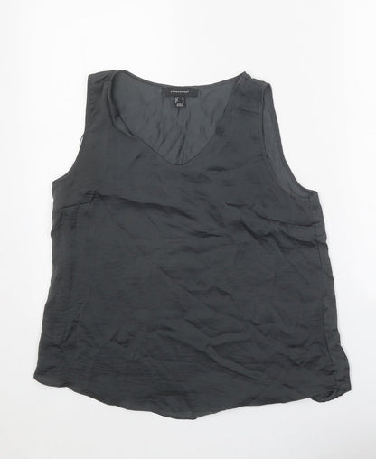 Atmosphere Womens Grey Polyester Basic Tank Size 10 V-Neck